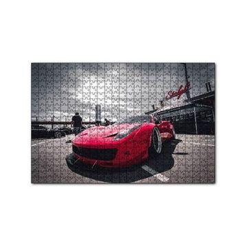 Cakapuzzle Kırmızı Ferrari Önden Görünüş 120 Parça Ahşap Puzzle