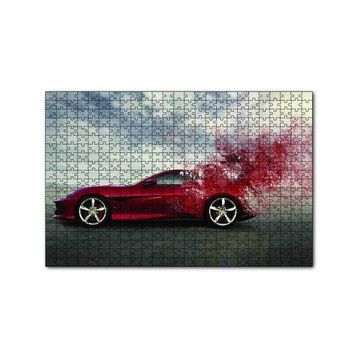 Cakapuzzle Kırmızı Ferrari Otomobil 120 Parça Ahşap Puzzle