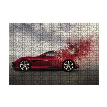 Cakapuzzle Kırmızı Ferrari Otomobil 120 Parça Ahşap Puzzle