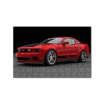 Cakapuzzle Kırmızı Ford Mustang 2010 120 Parça Ahşap Puzzle