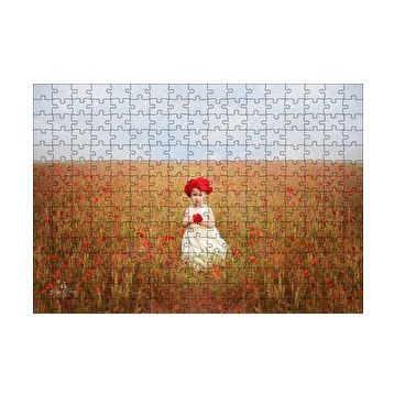 Cakapuzzle Kırmızı Gelincikler ve Küçük Kız 120 Parça Ahşap Puzzle