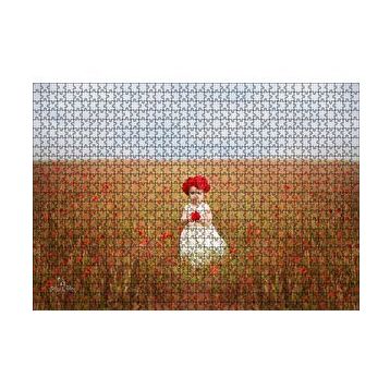 Cakapuzzle Kırmızı Gelincikler ve Küçük Kız 120 Parça Ahşap Puzzle