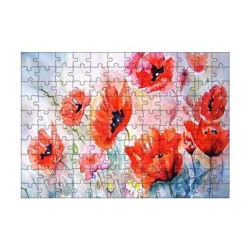 Cakapuzzle Kırmızı Gelincikler Yağlı Boya Resmi 120 Parça Ahşap Puzzle