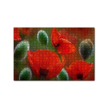 Cakapuzzle Kırmızı Gelincikler Yakın Çekim 120 Parça Ahşap Puzzle