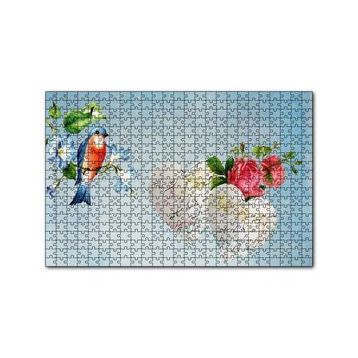Cakapuzzle Kırmızı Güller Kuş ve Kalpli Mektuplar 120 Parça Ahşap Puzzle