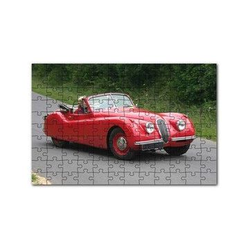 Cakapuzzle Kırmızı Jaguar XK 120 120 Parça Ahşap Puzzle