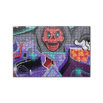 Cakapuzzle Kırmızı Kurukafa Graffiti Duvar Boyama 120 Parça Ahşap Puzzle