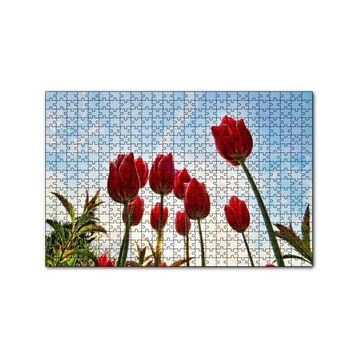 Cakapuzzle Kırmızı Lale Bahçesi Görseli 120 Parça Ahşap Puzzle