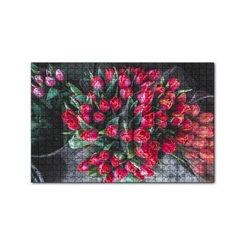 Cakapuzzle Kırmızı Lale Demeti 120 Parça Ahşap Puzzle