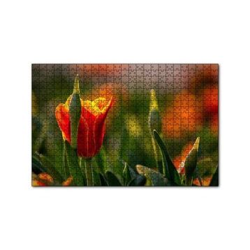 Cakapuzzle Kırmızı Laleler ve Yeşil Yapraklar Güneş Işığı 120 Parça Puzzle