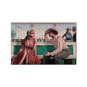 Cakapuzzle Kırmızı Puantiyeli Elbiseli Kız ve Aşığı 120 Parça Ahşap Puzzle
