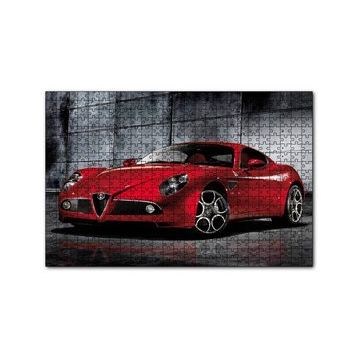 Cakapuzzle Kırmızı Renk Alfa Romeo 8C Competizione Araba 120 Parça Ahşap Puzzle
