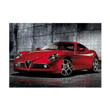 Cakapuzzle Kırmızı Renk Alfa Romeo 8C Competizione Araba 120 Parça Ahşap Puzzle