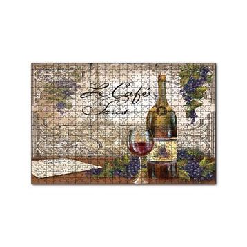 Cakapuzzle Kırmızı Tablo Kadeh Paris Görseli Mektup 120 Parça Ahşap Puzzle