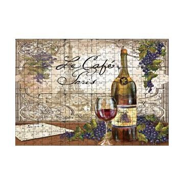 Cakapuzzle Kırmızı Tablo Kadeh Paris Görseli Mektup 120 Parça Ahşap Puzzle