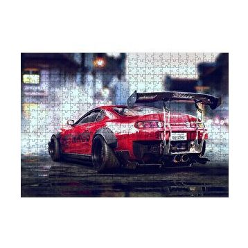 Cakapuzzle Kırmızı Toyota Supra 120 Parça Ahşap Puzzle