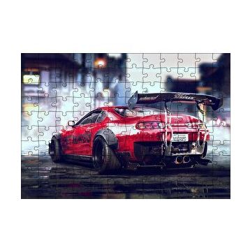Cakapuzzle Kırmızı Toyota Supra 120 Parça Ahşap Puzzle