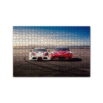 Cakapuzzle Kırmızı ve Beyaz Toyota Supralar 120 Parça Ahşap Puzzle