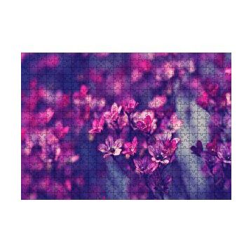 Cakapuzzle Kırmızı Ve Mor Çiçekler Görseli 120 Parça Ahşap Puzzle
