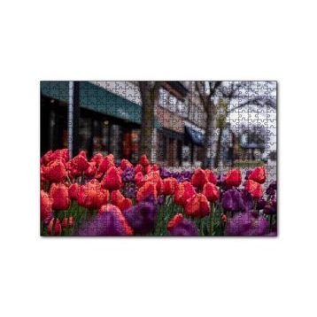 Cakapuzzle Kırmızı ve Mor Laleler 120 Parça Ahşap Puzzle