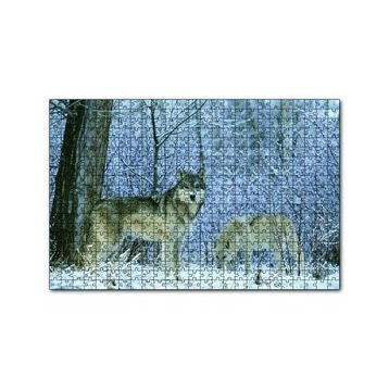 Cakapuzzle Kış Ormandaki Kurtlar Görseli 120 Parça Ahşap Puzzle