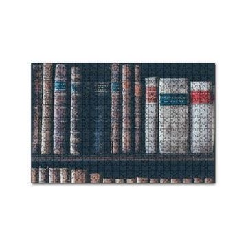 Cakapuzzle Kitaplıkta Deri Kaplı Kitap Görsel 120 Parça Puzzle