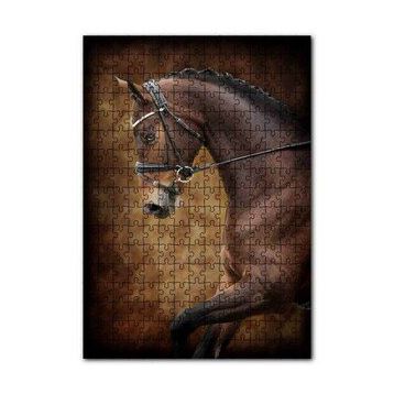 Cakapuzzle Kızıl Bulutlar Koşan Kahverengi At Görseli 120 Parça Puzzle