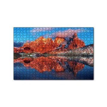 Cakapuzzle Kızıl Dağlar Berrak Göl Karlı Tepeler 120 Parça Ahşap Puzzle