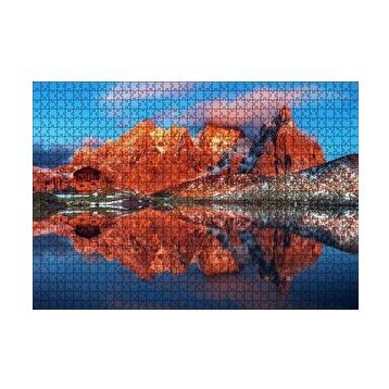 Cakapuzzle Kızıl Dağlar Berrak Göl Karlı Tepeler 120 Parça Ahşap Puzzle