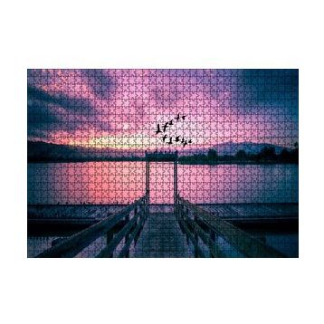 Cakapuzzle Kızıl Günbatımı Göl ve Turnalar 120 Parça Ahşap Puzzle