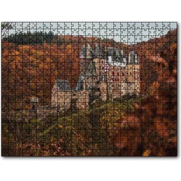 Cakapuzzle Kızıl Sonbahar Ağaçları Arasındaki Şato 255 Parça Puzzle