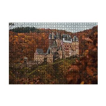 Cakapuzzle Kızıl Sonbahar Ağaçları Arasındaki Şato 255 Parça Puzzle