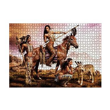 Cakapuzzle Kızılderili Kadınlar 120 Parça Ahşap Puzzle