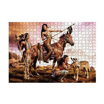 Cakapuzzle Kızılderili Kadınlar 120 Parça Ahşap Puzzle