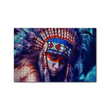 Cakapuzzle Kızılderili Savaşçı Kız 120 Parça Ahşap Puzzle