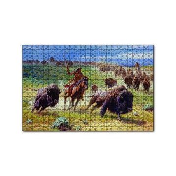 Cakapuzzle Kızılderililer ve Buffola Avı 120 Parça Ahşap Puzzle