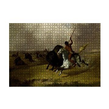 Cakapuzzle Kızılderililerin Buffalo Avı 120 Parça Ahşap Puzzle