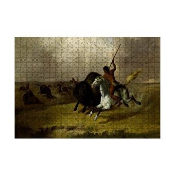 Cakapuzzle Kızılderililerin Buffalo Avı 120 Parça Ahşap Puzzle