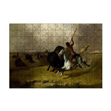 Cakapuzzle Kızılderililerin Buffalo Avı 120 Parça Ahşap Puzzle