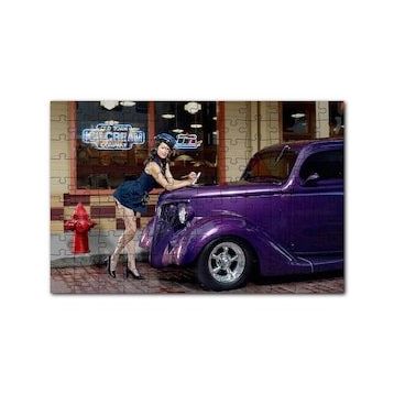 Cakapuzzle Klasik Otomobil Çekici Kadın 120 Parça Ahşap Puzzle