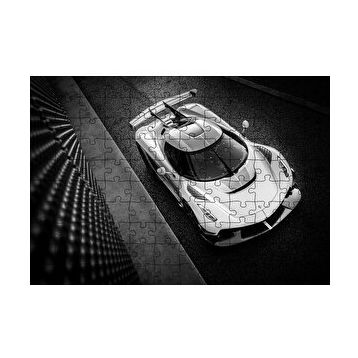 Cakapuzzle Koenigsegg Jesko Siyah Beyaz 120 Parça Ahşap Puzzle
