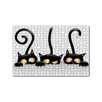 Cakapuzzle Komik Üç Kedi Görseli 120 Parça Puzzle