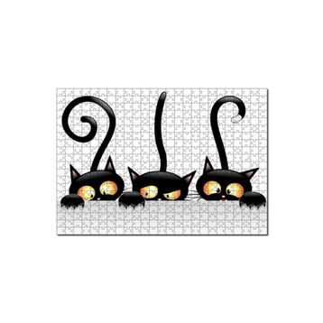Cakapuzzle Komik Üç Kedi Görseli 120 Parça Puzzle