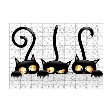 Cakapuzzle Komik Üç Kedi Görseli 120 Parça Puzzle