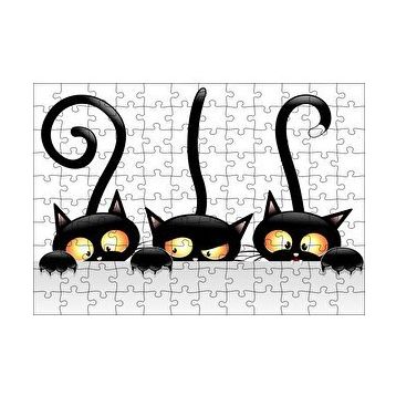 Cakapuzzle Komik Üç Kedi Görseli 120 Parça Puzzle