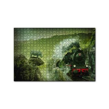 Cakapuzzle Kömürlü Tiren Doğa Gergedan 120 Parça Ahşap Puzzle