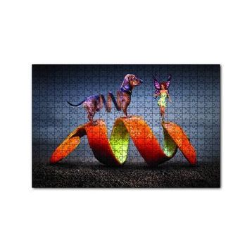 Cakapuzzle Köpek Sarmal Melek Kadın Fantastik 120 Parça Puzzle