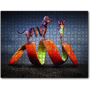 Cakapuzzle Köpek Sarmal Melek Kadın Fantastik 120 Parça Puzzle