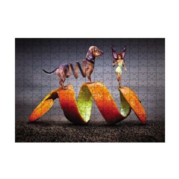 Cakapuzzle Köpek Sarmal Melek Kadın Fantastik 120 Parça Puzzle