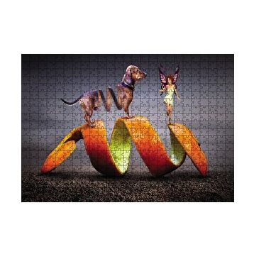 Cakapuzzle Köpek Sarmal Melek Kadın Fantastik 120 Parça Puzzle